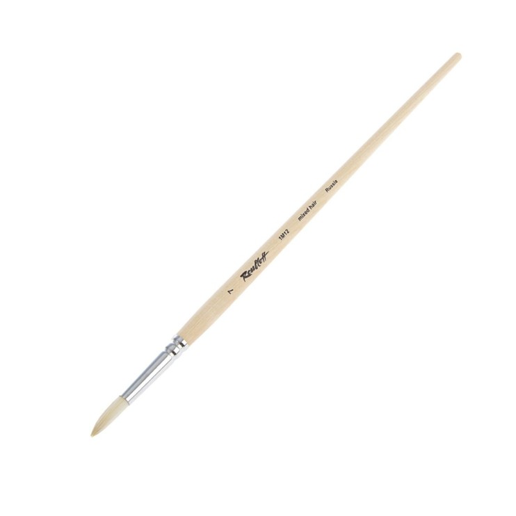 Кисть круглая щетина микс "1М12" №7 длинная ручка