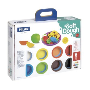 Набор для лепки Milan "Soft Dough Время готовить" 8 цветов по 59г + 11 аксессуаров в картонной
