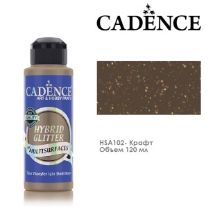 Краска акриловая Cadence "Hybrid Glitter" 120мл №HSA102 крафт с золотыми блестками