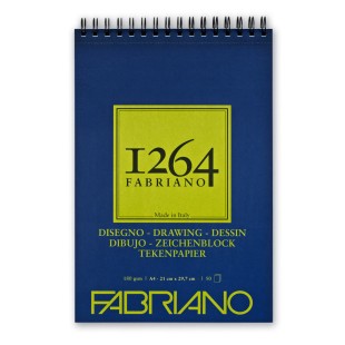 Альбом для графики на спирали Fabriano "1264 Drawing" 21х29,7см, 50л, 180гр/м², мелкозернистая (19100646)