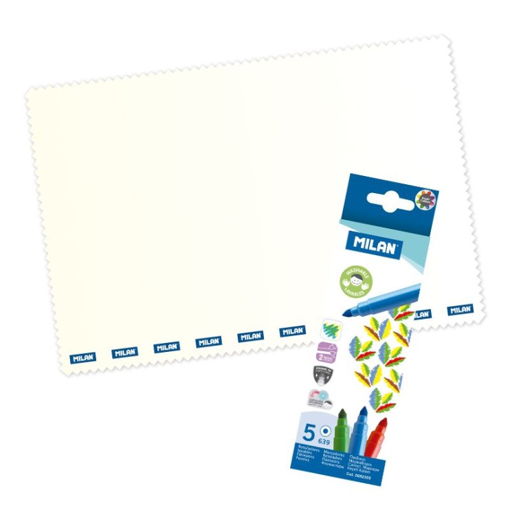 Набор фломастеров "Milan" 5 цветов и аксессуары в картонной упаковке