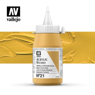Акриловая краска Vallejo "Studio" #21 Naples Yellow (Неаполитанская желтая), 1л