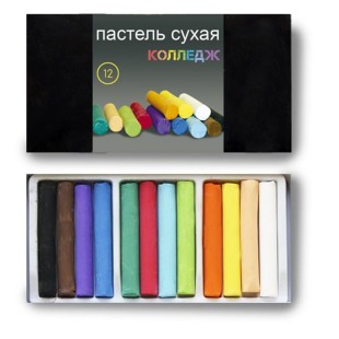 Набор сухой пастели Черная речка "Колледж" 12 цветов в картонной коробке