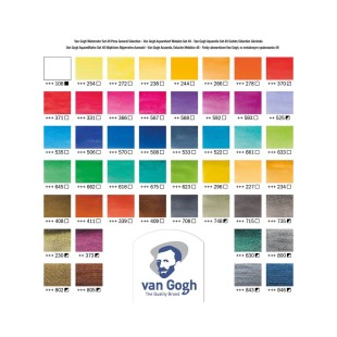 Набор акварельных красок "Van Gogh" 48 кювет в металлическом пенале