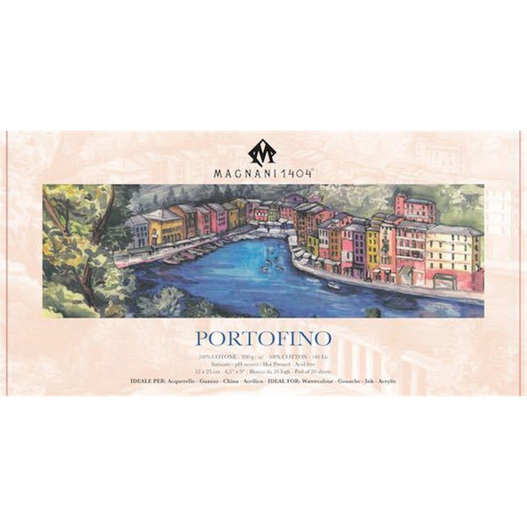 Блок для акварели Magnani "Portofino" 12x23см, 20л, 300гр/м²