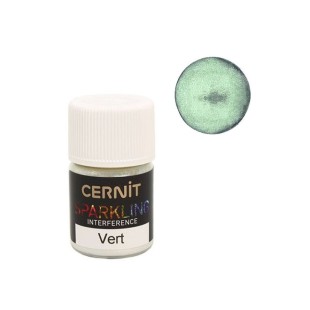 Пудра для полимерных масс Cernit "Sparkling" Зеленый интерферентный, 5 гр
