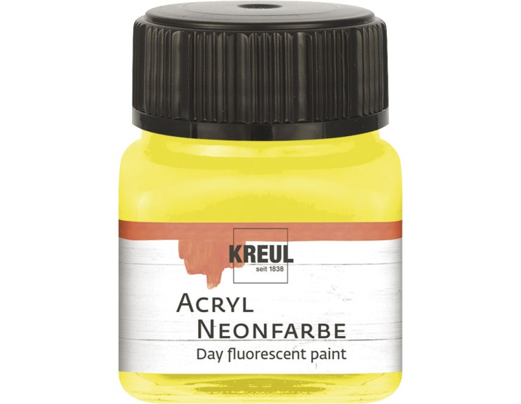 Краска акриловая Kreul "Acryl Neonfarbe" 77261 Neon Yellow (желтый), 20 мл