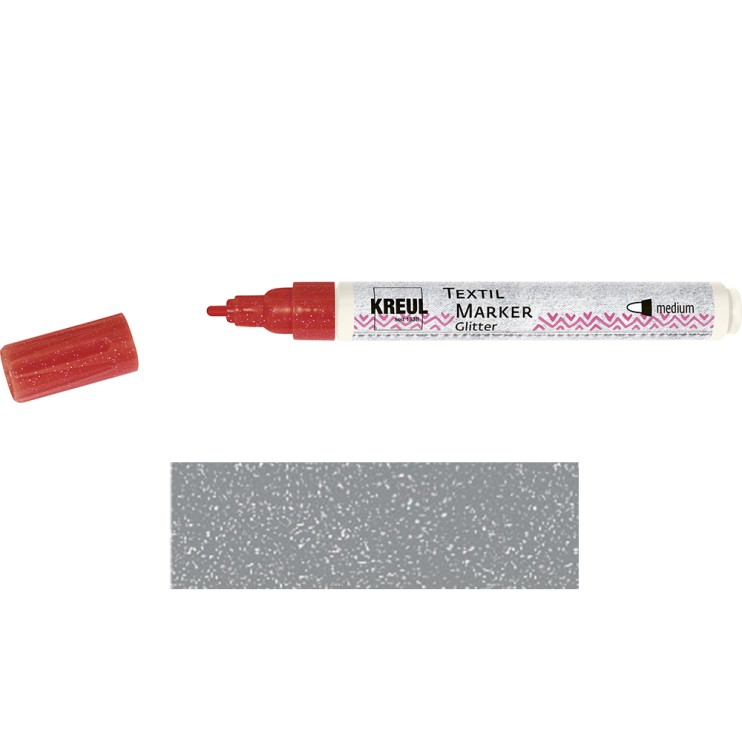 Маркер по ткани Kreul "Textile Marker Glitter" 2-4 мм, серебро
