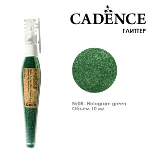 Глиттер в ручке-флаконе Cadence "Glitter Powder Pen" 10мл, №08 зеленый голографический