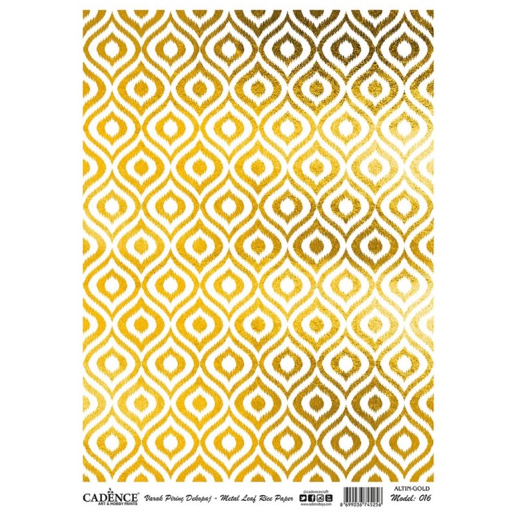 Рисовая карта "Metal Leaf BackGround" 30х42см, 016 GOLD