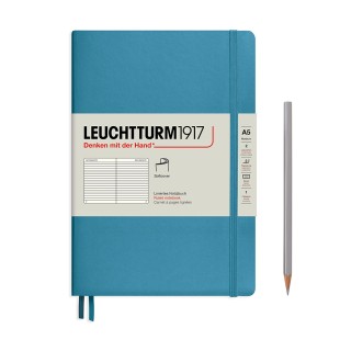 Блокнот в линейку Leuchtturm1917 "Medium" A5, 61л, 80гр/м², мягкая обложка,Синий Нордический (362839)