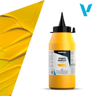 Акрил Vallejo "Studio" 22 Cadmium Yellow Deep (Кадмий желтый темный), 1л