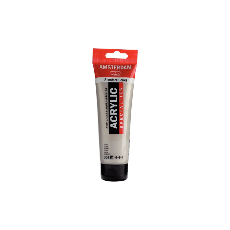 Краска акриловая "Amsterdam" №800 Серебряный /120мл