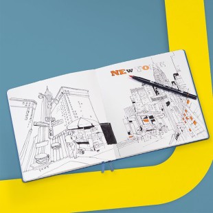 Скетчбук Leuchtturm1917 "Square" 22,5x22,5см, 56л, 150гр/м², твердая обложка,Лимонный (362360)