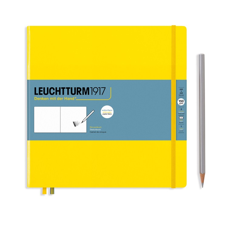 Скетчбук Leuchtturm1917 "Square" 22,5x22,5см, 56л, 150гр/м², твердая обложка,Лимонный (362360)