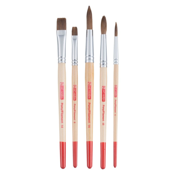 Набор кистей для акварели Art Creation "115M" 5 штук (пони/синтетика)