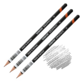Комплект графитных карандашей Derwent "Graphic" 3H (3 штуки)