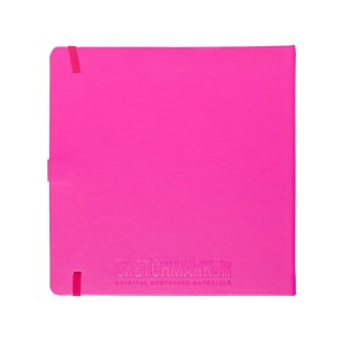 Блокнот для зарисовок Sketchmarker 20x20см, 140г/м2, 80л, твердая обложка Неоновая фуксия