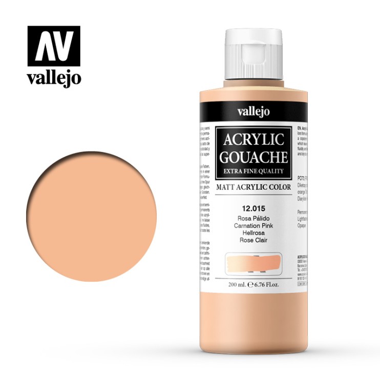 Гуашь-темпера Vallejo "Acrylic Gouache" 12.015 Розовый телесный, 200 мл