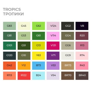 Набор Sketchmarker BRUSH "TROPICS" 36 маркеров в пенале
