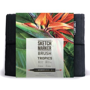 Набор Sketchmarker BRUSH "TROPICS" 36 маркеров в пенале
