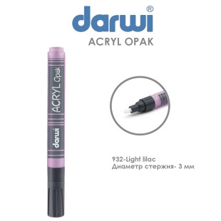 Акриловый маркер Darwi "Acryl Opak" №932 Светло-лиловый,  наконечник 3 мм