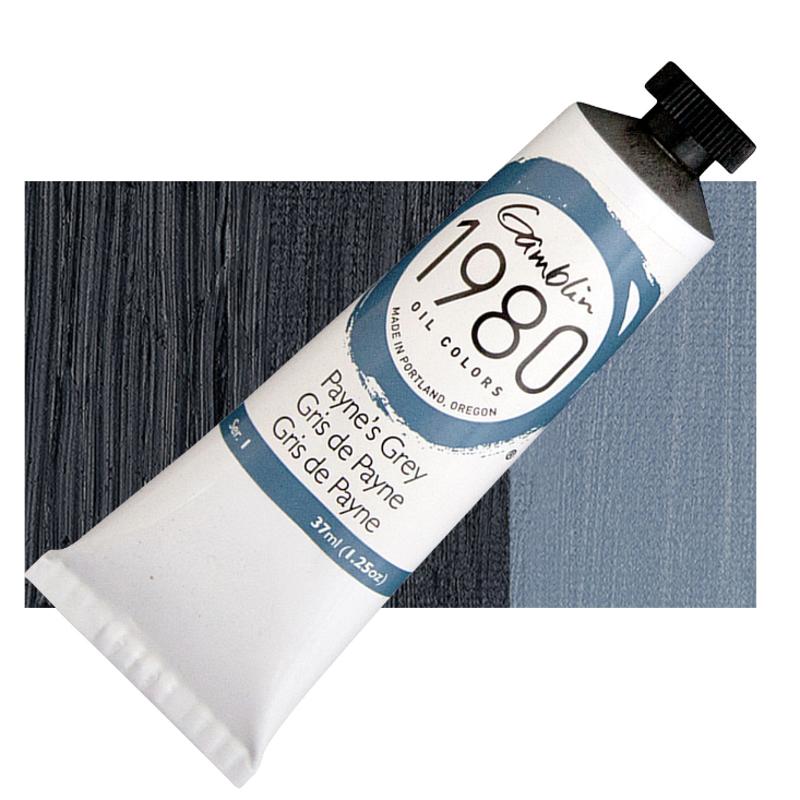 Масляная краска "Gamblin 1980" Payne's Gray (Серый Пейна), 37 мл