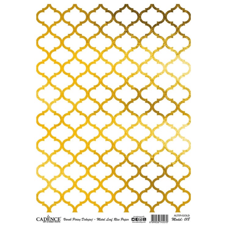 Рисовая карта "Metal Leaf BackGround" 30х42см, 018 GOLD