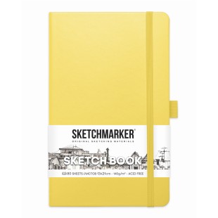 Блокнот для зарисовок Sketchmarker 13x21см, 80л, 140гр/м², твердая обложка, Лимонный
