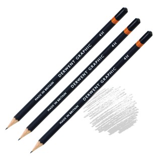 Комплект графитных карандашей Derwent "Graphic" 4H (3 штуки)