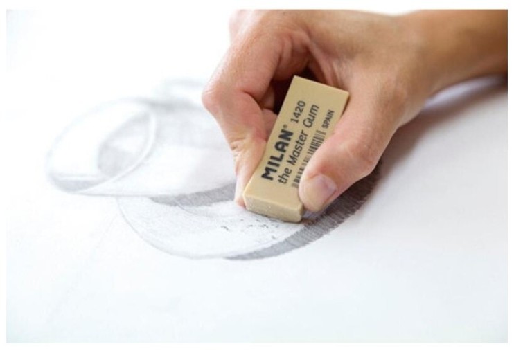 Ластики каучуковые Milan "1420" 5 штук, художественные (5,5 х 2,3 х 1,3 см)