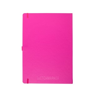 Блокнот для зарисовок Sketchmarker А4, 140г/м2, 80л, твердая обложка Неоновая фуксия