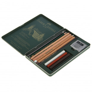 Набор Faber-castell "PITT® MONOCHROME" 12 предметов в металлической коробке