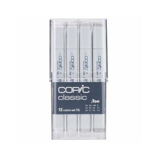 Набор Copic Classic "TG" 12 маркеров в пластиковом пенале