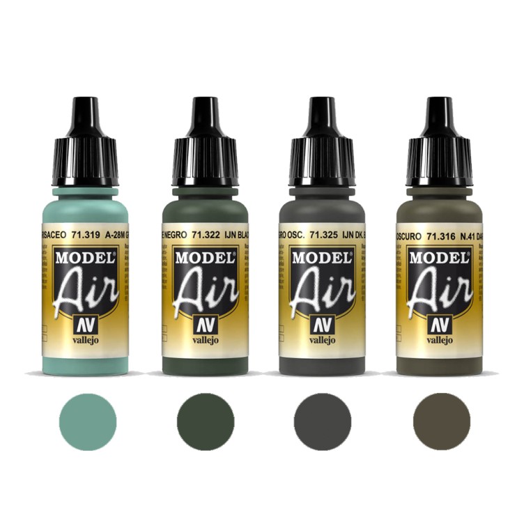 4 краски "Model Air" №316, 319, 322, 325