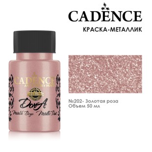 Краска акриловая Cadence "Dora Metallic Paint" 50мл №202 золотая роза
