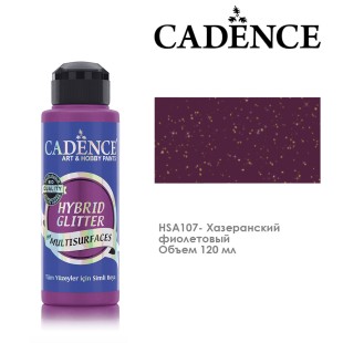 Краска акриловая Cadence "Hybrid Glitter" 120мл №HSA107 хазеранский фиолетовый с золотыми блестками