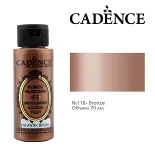 Краска металлик Cadence "Water-Based Gilding Metallic Paint" 70мл, 118 бронза