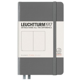Блокнот без линовки Leuchtturm1917 "Pocket" A6, 93л, 80гр/м², твердая обложка,Антрацит (344779)