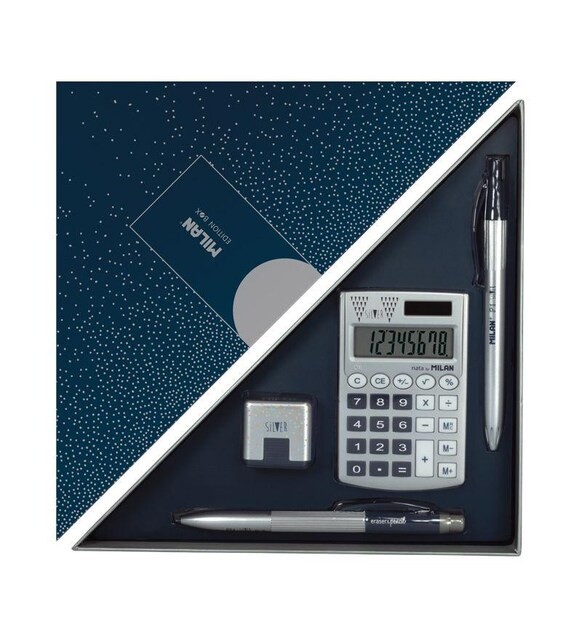 Набор канцелярский Milan "Silver" 4 предмета в подарочной коробке