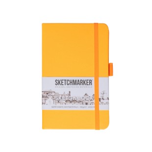 Блокнот для зарисовок Sketchmarker 9x14см, 140г/м2, 80л, твердая обложка Неоновый апельсин