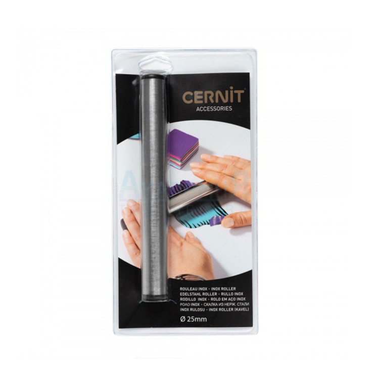 Скалка для раскатывания полимерного моделина Cernit из нержавеющей стали