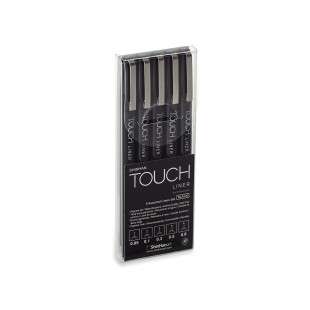 Набор капиллярных ручек "Touch Liner" 5 штук (черные 0.05мм-0.8мм)