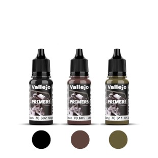 3 полиуретановых грунта "Primers" №602, 605, 611, 17мл.