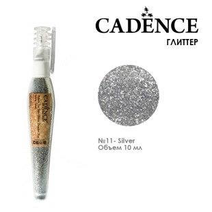 Глиттер в ручке-флаконе Cadence "Glitter Powder Pen" 10мл, №11 серебро