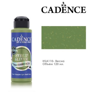 Краска акриловая Cadence "Hybrid Glitter" 120мл №HSA110 весна с золотыми блестками