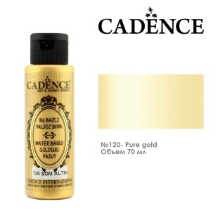 Краска металлик Cadence "Water-Based Gilding Metallic Paint" 70мл, 120 чистое золото