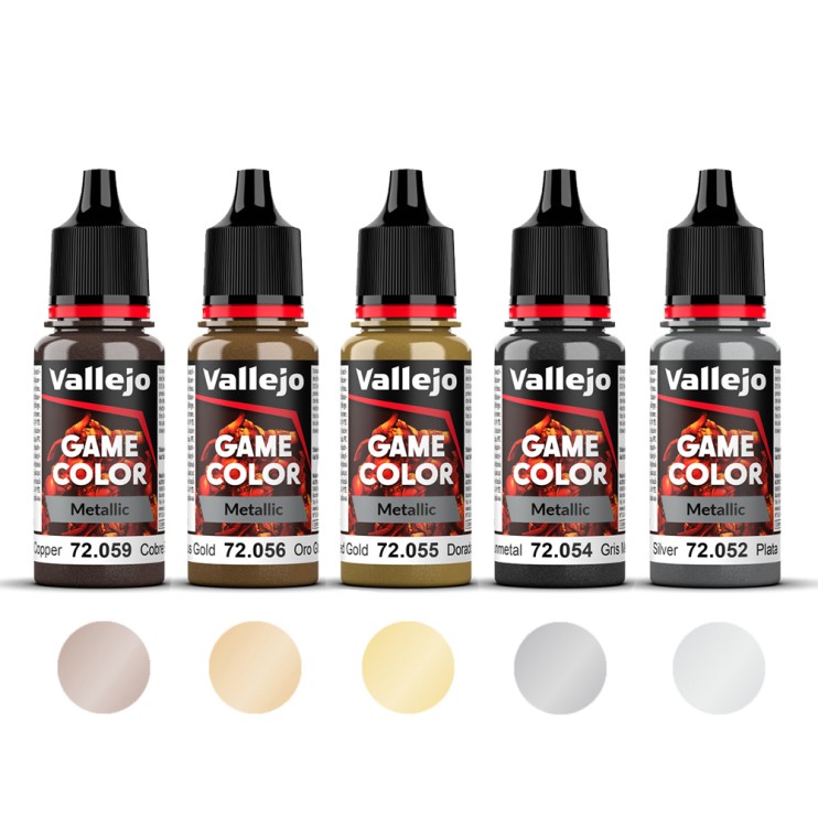 Набор красок Game Color "Metallic" 5 штук(№052, 054, 055, 056, 059) по 17мл