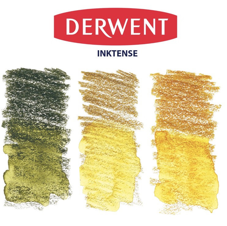 Набор карандашей чернильных Derwent "Inktense" 3 штуки, горчичные оттенки (1600, 1700, 1710)