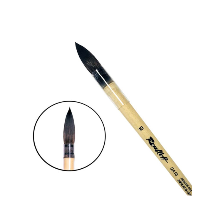 Белка микс круглая "QA10" №10 на короткой ручке